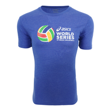 Load image into Gallery viewer, Asics Men's World Series of Beach Volleyball T-Shirt Blue Heather S

