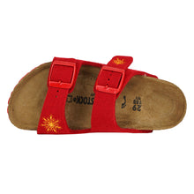 Load image into Gallery viewer, Birkenstock Kids' Arizona Sandals Wool Felt Snow Stars Red 29 N
